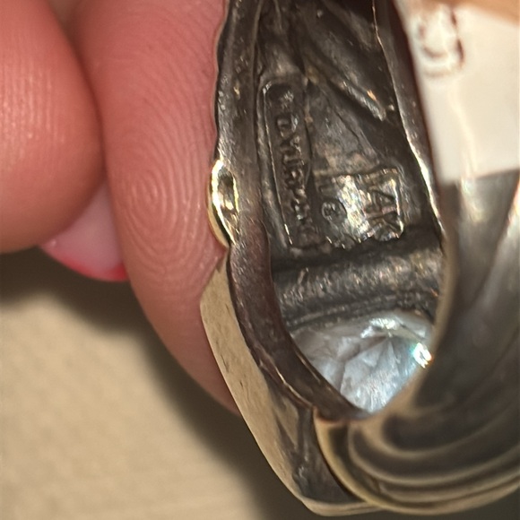 David Yurman 14k Gold & Sterling Silver Ring with Blue Topaz - Picture 11 of 16